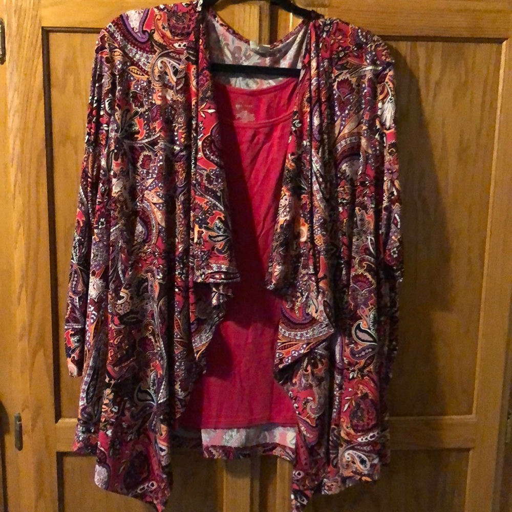 Cato Pink Paisley Twinset